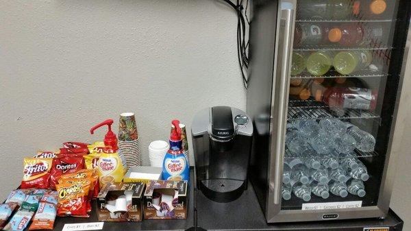 An assortment of snacks and drinks are available to refuel your athletes or to help your young ones pass the time