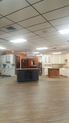 Showroom floor.. the staged Kitchens and bathrooms give you  great ideas.