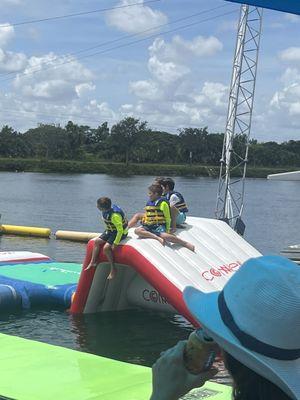 More fun, after the knee boarding. Lifeguards are there to keep it sane.