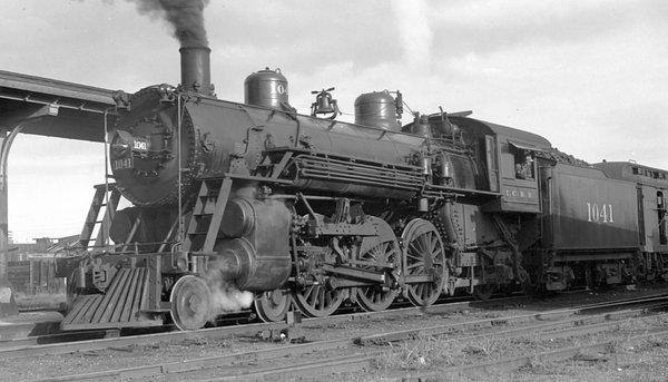 Illinois Central 4-6-2 Pacific at Gulfport Mississippi (1938)