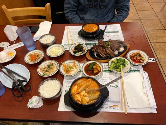 Dumpling tofu with kalbi combo