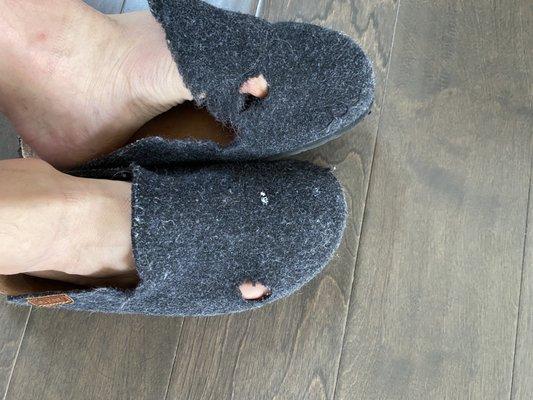 $90 slippers, after four months of ordinary use.