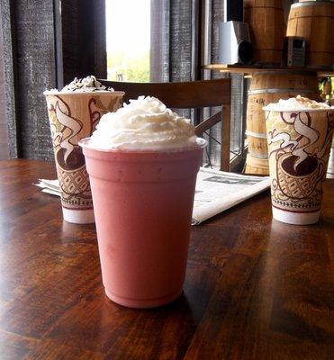 Lattes, Frappes, Smoothies and many other options for delicious drinks.