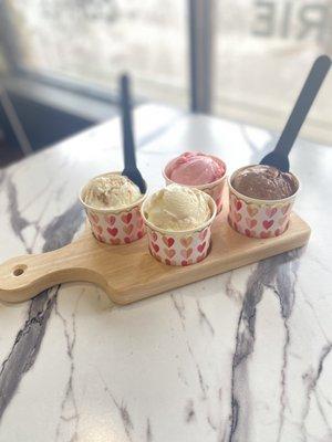 Valentines Day ice cream flight