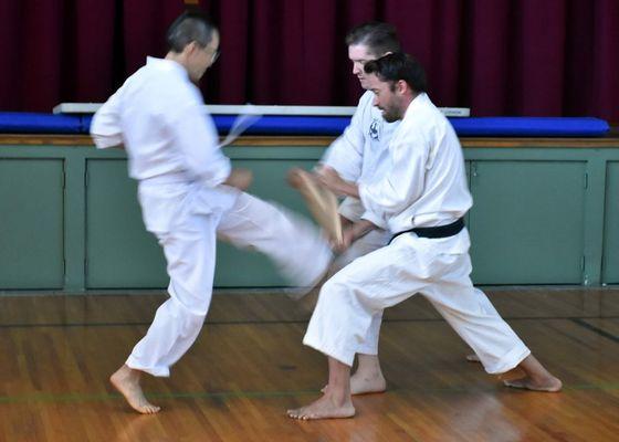 Yours truly (Gary) demonstrating power from a front snap kick.