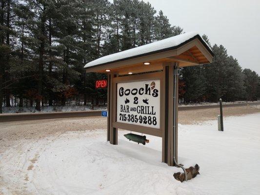 Gooch's 2 Bar & Grill Boulder Junction WI on the snowmobile trail Vilas County