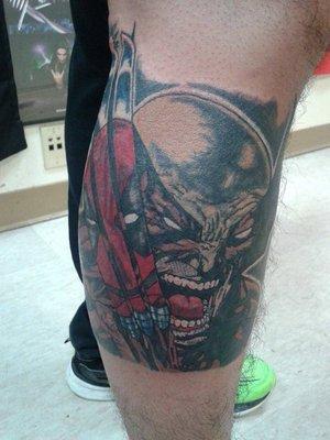 Cover-up over a werewolf design