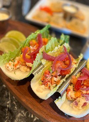 Shrimp and lobster tacos