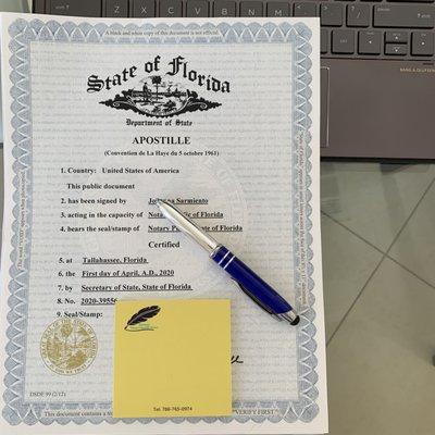 Apostille Certificate and Authentication of documents