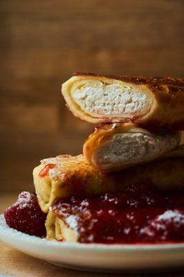 Blintzes (top with Berry Jam)