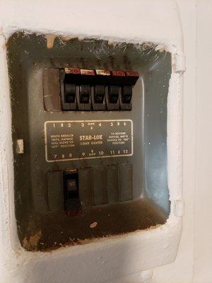 this is the old stab-lock electrical panel which needed to be replaced