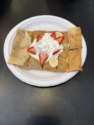 Nutella strawberry banana crepe