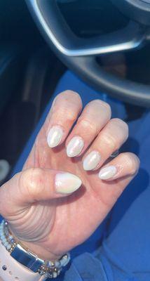 Chrome nails & almond shape