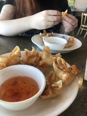 Crab Puffs with dipping sauce oh so good!