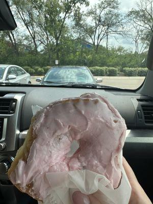 Pink frosted donut!!