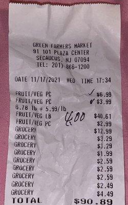 Charged me $40 for bananas that cost $4, make sure to double check your receipts.