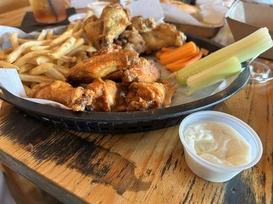 Buffalo and lemon pepper wings.