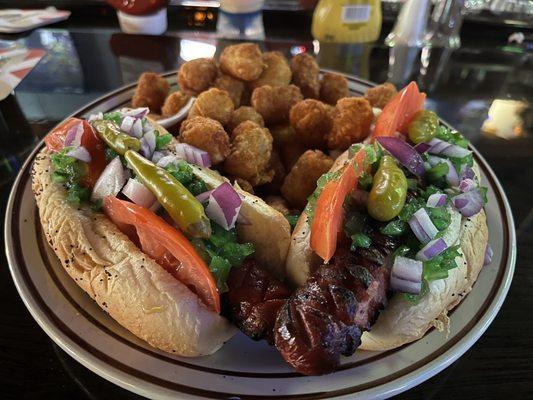 Chicago dogs tater tots