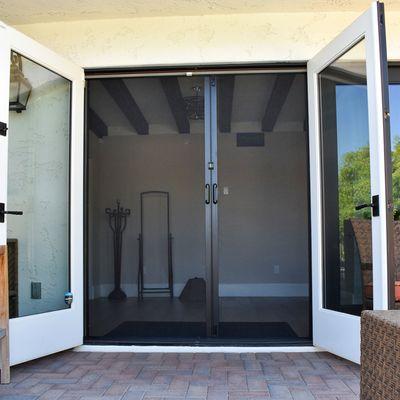 Double - Vanishing Screens. French Door Retractable Screens. Retractable Screen Doors For French Door's