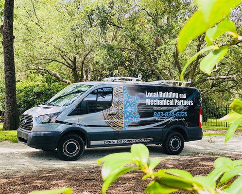 One of our company trucks at the job site!