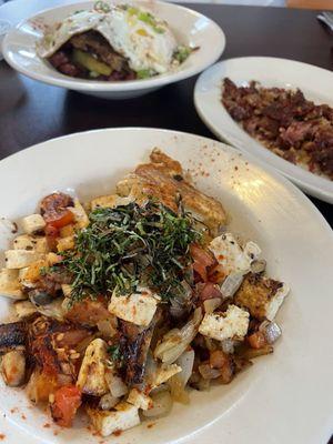 Rustic Tofu Bowl, Corned Beef Hash and Rustic Moldavian Breakfast