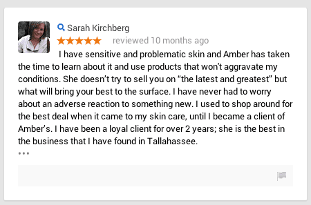 Facial review from a client in Tallahassee.