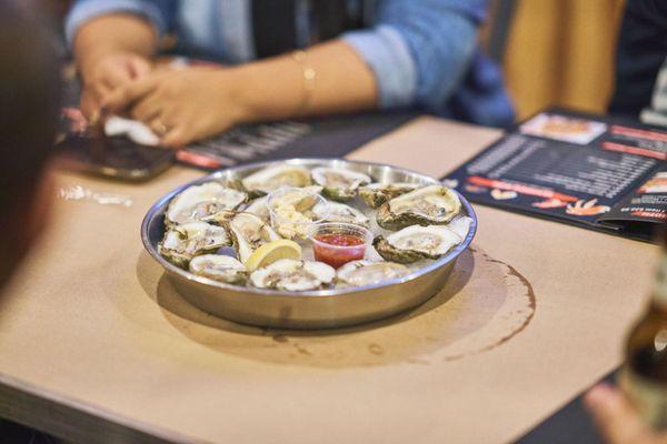 Raw oysters