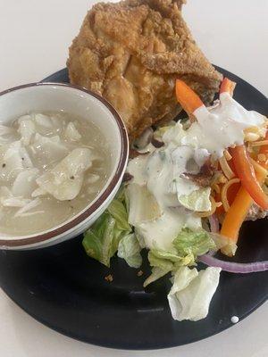 Thursday Lunch Buffet Salad, Chicken & Pastries, and Fried Chicken