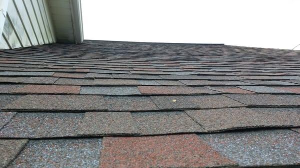 Close up of the new shingles