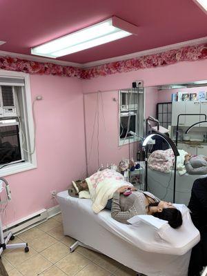 Private room for waxing laser lashes and more