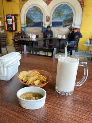 Chips and horchata