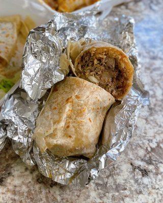 Burrito (carnitas / pork) / $8.50