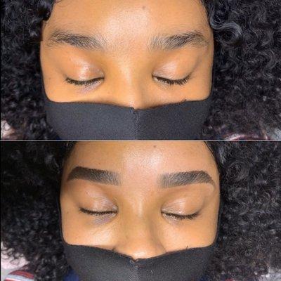 Brow wax shaping & tint is the most popular service!