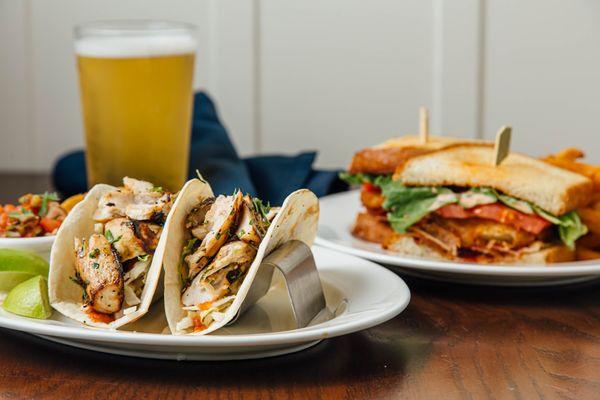 Fish Tacos and Fried Green Tomato BLT