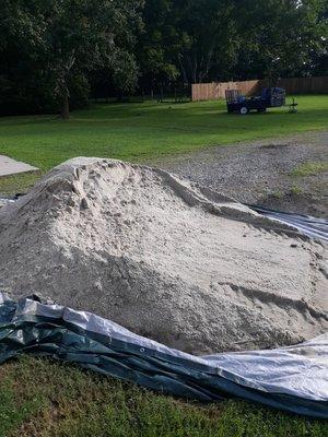 Sand in the middle of our yard