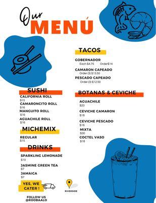 our menu