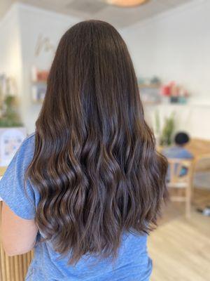 Dark caramel balayage