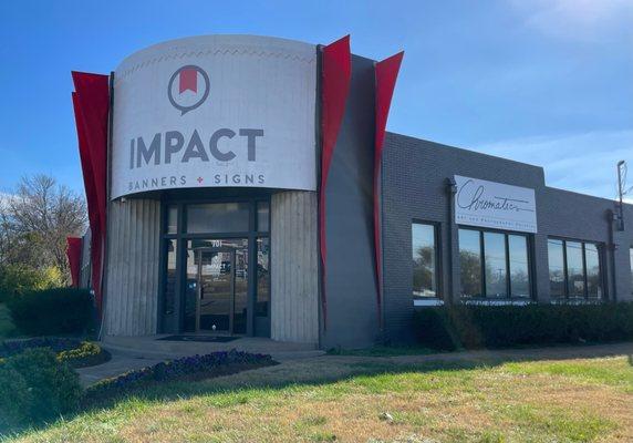 Our new location shares an entrance with Impact Banners and Signs