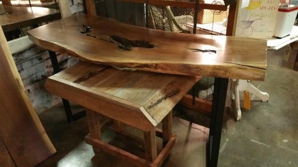 Check out the great tables made from black walnut that we have at the Rustic Vintage Rose!