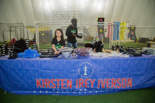 #Kiversonlaw goody bags at the SMSB cleat giveaway