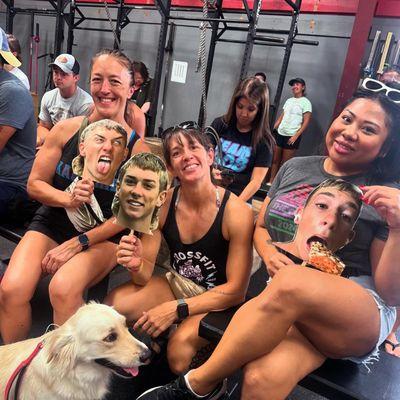 CrossFit is about community.  Mom, puppy and Aunties cheering on one of our own!  THIS is Ohana