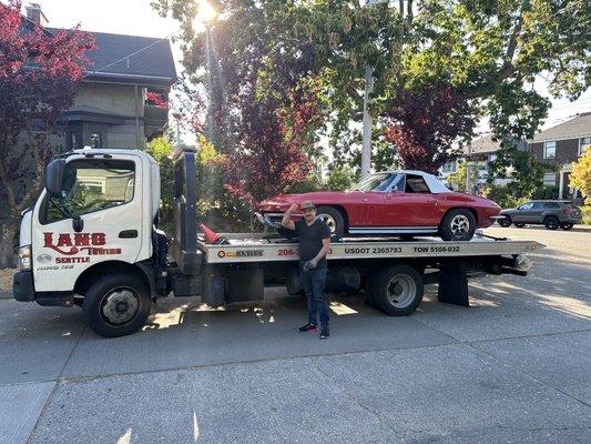 My 1965 Corvette carefully loaded by Shahab