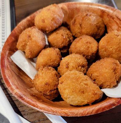 Delicious Hush Puppies instead of bread.