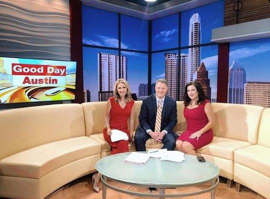 Julia on Good Day Austin sharing first date tips