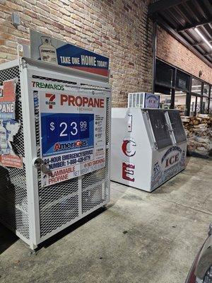 Propane and ice are available