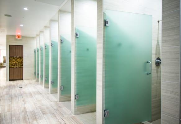 The showers in the Men's & Women's Locker Rooms come equipped with your basic showering essentials.