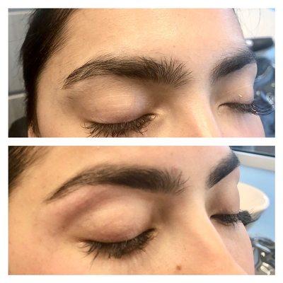 Before and after eyebrows threading and shaping