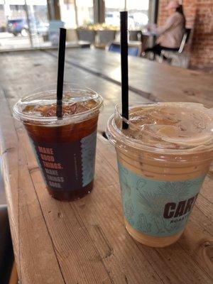 iced americano and iced latte