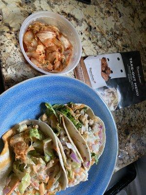 korean soy garlic chicken tacos