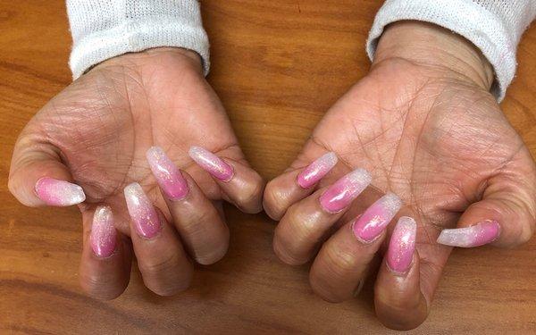 Pink ombre with a hit of sparkle